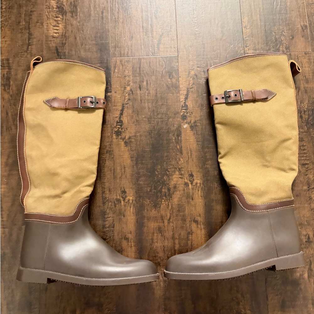 Chloe Brown and Tan Winter & Rain Boots